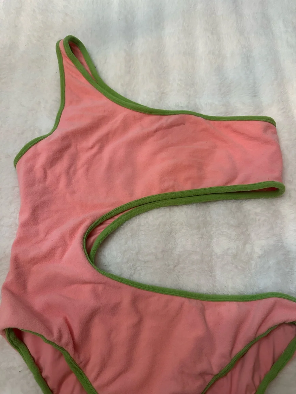 New! Frankie's Bikinis Cash terry Pink One-Piece swimsuit 39325
